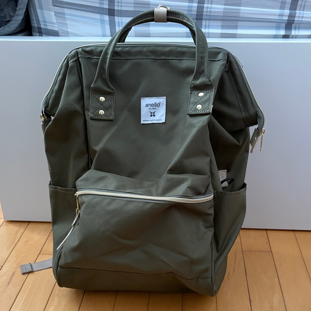 Anello Wide Opening Backpack Olive Green